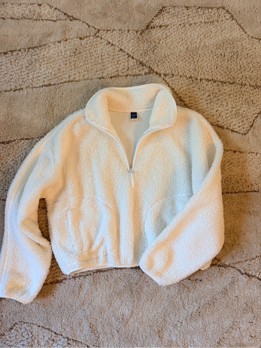 Old Navy Cream Sherpa Half-Zip Jacket